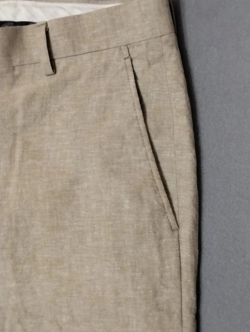 Joseph A. Bank 1905 Linen Blend Dress Pants Mens 33X32 Tan Classic Fit Pre-owned